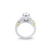 1.70 CT Round Baguette and Princess Cut Diamond Two Tone Engagement Ring 14 KT