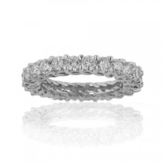 New 3.50 CT Round Cut Diamond Eternity Wedding Band Ring G/SI1 14KT White Gold