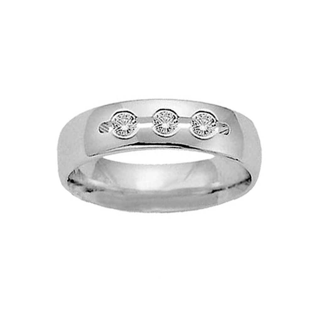 New 0.30CT Men's Round Cut Diamond Ring Wedding Band G/SI1 14KT White Gold Certf