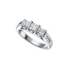 New 1.00 CT Lady's 3 Stone Princess Cut Diamond Wedding Band Ring 14 KT G/SI1