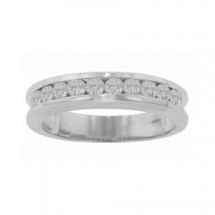 New 1.00CT Men's Princess Cut Diamond Ring Wedding Band G/SI1 14KT White Gold