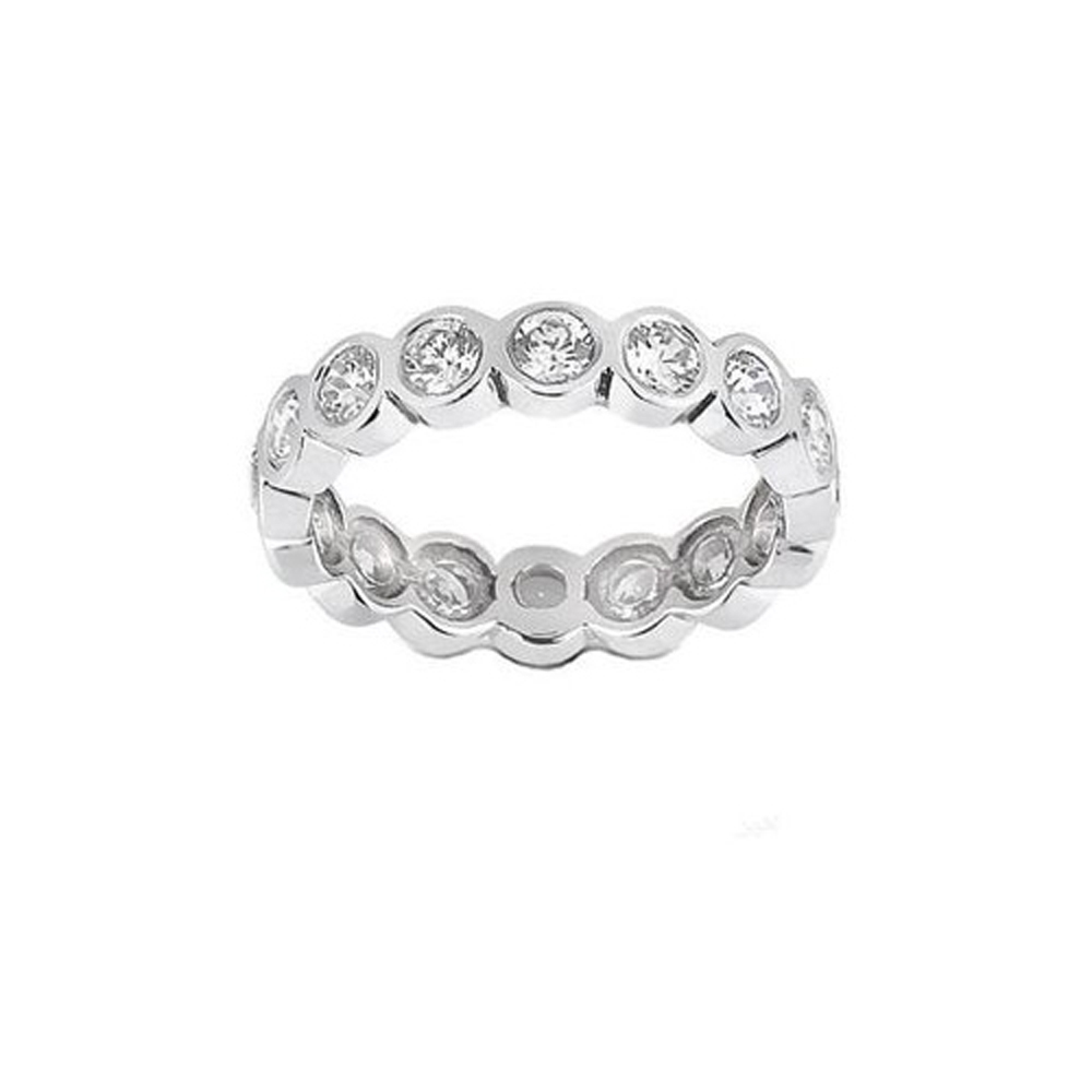 New 1.75 CT Round Cut Diamond Eternity Wedding Band Ring 14 KT White Gold G/SI1