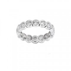 New 1.75 CT Round Cut Diamond Eternity Wedding Band Ring 14 KT White Gold G/SI1