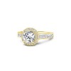 New 2.20 CT Round and Princess Cut Diamond Engagement Ring 14 KT Yellow Gold