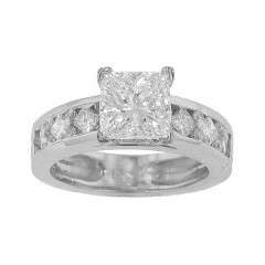New 2.25CT Princess Round Cut Diamond Engagement Ring Band F/VS2 Certified 14KT