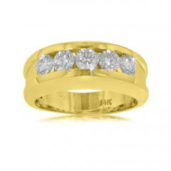 New 2.50 CT Men's Round Cut Diamond Ring Wedding Band 14K Yellow Gold G/SI1