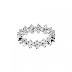 New 4.00 CT Round Cut Diamond Eternity Wedding Band Ring 14 KT White Gold G/SI1