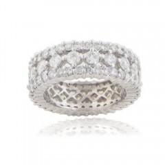 New 4.00 CT Round Cut Diamond Eternity Wedding Band Ring G/SI1 14KT White Gold