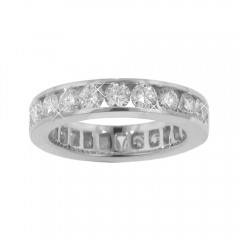 New 4.00 CT Round Cut Diamond Eternity Wedding Band Ring G/SI1 14KT White Gold