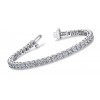 4.17 ct Ladies Princess Cut Diamond Tennis Bracelet ( Color G Clarity SI-1) in 14 kt White Gold