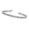 6.89 ct Ladies Round and Baguette Cut Diamond Tennis Bracelet  ( Color G Clarity SI-1) in 14 kt White Gold