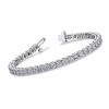 3.10 ct Ladies Round Cut Diamond Tennis Bracelet ( Color G Clarity SI-1) in 14 kt White Gold
