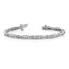 4.25 ct Ladies Round Cut Diamond Tennis Bracelet ( Color G Clarity SI-1) in 14 kt White Gold