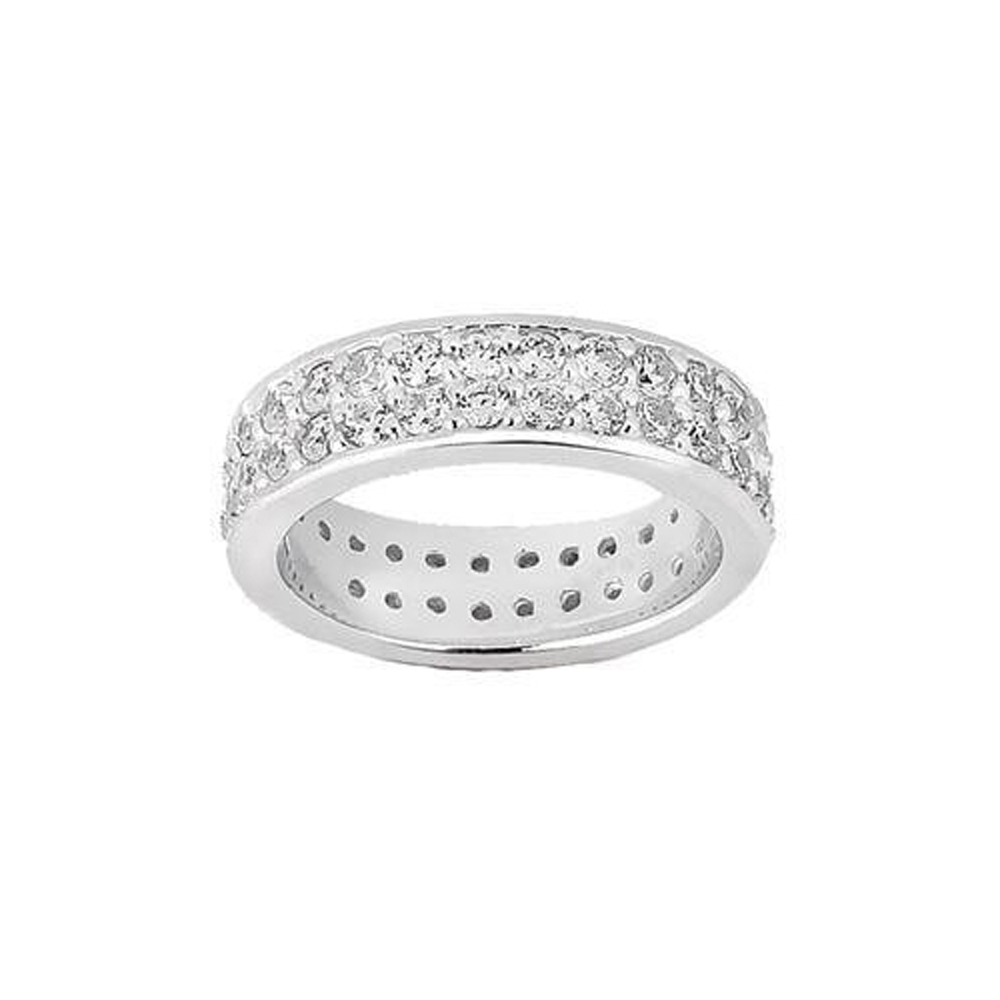 Brand New 3.00 CT Round Cut Diamond Eternity Wedding Band Ring White Gold G/SI1
