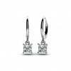 0.60ct Ladies Princess Cut Diamond Drop Dangle Earrings (Color G Clarity SI-1) 14kt White Yellow Gold