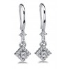 1.65 ct Ladies Round Cut Drop Diamond Earrings (Color G Clarity SI-1) in 14 kt White Gold