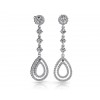 6.15 ct Ladies Round Cut Double Drop Diamond Earrings (Color G Clarity SI-1) in 14 karat White Gold