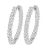 New 4.20 ct. Round Cut Diamond Hoop Huggie Earrings G/SI1 14KT YG 1.4" in Diameter