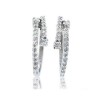 0.75ct Round Cut Diamonds Hoops Huggies Earrings G/Si1