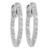 1.50ct Round Cut Eternity Diamond Hoops Huggie Earrings