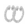 1.50ct Round Cut Eternity Diamond Hoops Huggie Earrings