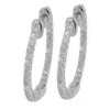 1.75CT Round Cut Eternity Diamond Hoops Huggie Earrings