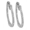 1.75CT Round Cut Eternity Diamond Hoops Huggie Earrings