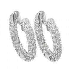 2.75 CT Round Cut Eternity Diamond Hoops Huggie Earrings