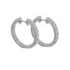 3.00 ct. Round Cut Pave Diamonds Hoops Huggies Earrings