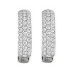 3.50ct Round Cut Pave Diamonds Hoops Huggies Earrings