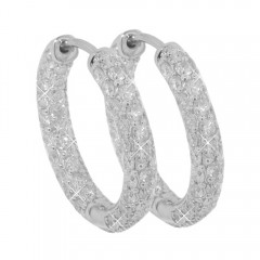 5.50ct Round Cut Diamonds Hoops Huggies Earrings F/Vs2