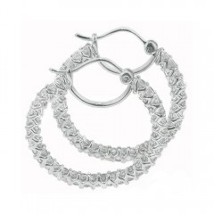 6.50ct Round Cut Eternity Diamonds Hoops Earrings G/VS2