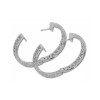 7.50ct Round Cut Micropave Diamond Hoops Earrings F/Vs2