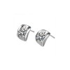 New 0.60 CT Lady's Round Cut Diamond Stud Earrings White Gold G/SI1 BezelDesign