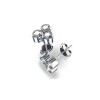 New 1.20 Ct Lady's Three Stone Bezel Set Diamond Stud Earrings White Gold G/Si1
