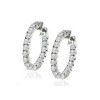 New 1.70CT Round Cut Diamond Hoop Huggie Earrings G/SI1 0.80" in Diameter 14KT