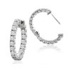 New 1.70CT Round Cut Diamond Hoop Huggie Earrings G/SI1 0.80" in Diameter 14KT