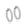 New 1.70CT Round Cut Diamond Hoop Huggie Earrings G/SI1 0.80" in Diameter 14KT