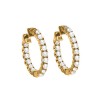 New 1.70CT Round Cut Diamond Hoop Huggie Earrings G/SI1 0.80" in Diameter 14KT