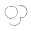 New 2.75CT Round Cut Diamond Hoop Huggie Earrings G/SI1 14KT WG 1.3" in Diameter