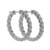 New 3.50 CT Round Cut Diamond Hoop Huggie Earrings G/SI1 14KT 1.0" in Diameter