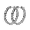 New 3.50 CT Round Cut Diamond Hoop Huggie Earrings G/SI1 14KT 1.0" in Diameter