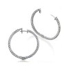 New 3.50CT Round Cut Diamond Hoop Huggie Earrings G/SI1 14KT WG 1.5" in Diameter