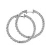 New 4.00CT Round Cut Diamond Hoop Huggie Earrings G/SI1 14KT WG 1.2" in Diameter