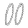 New 4.00CT Round Cut Diamond Hoop Huggie Earrings G/SI1 14KT WG 1.2" in Diameter