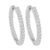 New 4.20CT Round Cut Diamond Hoop Huggie Earrings G/SI1 14KT WG 1.4" in Diameter