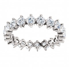 3.00 ct Ladies Round Cut Eternity Diamond Ring (Color G Clarity SI-1) in 14 kt White Gold