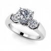 1.20 ct Ladies Round Cut  Triple Diamond  Engagement Ring (Color G Clarity SI-1) in 14 kt White Gold