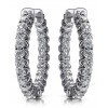 1.90 ct Ladies Round Cut Diamonds Hoops Earrings (Color G Clarity SI-1) in 14 karat White Gold