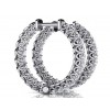 1.90 ct Ladies Round Cut Diamonds Hoops Earrings (Color G Clarity SI-1) in 14 karat White Gold
